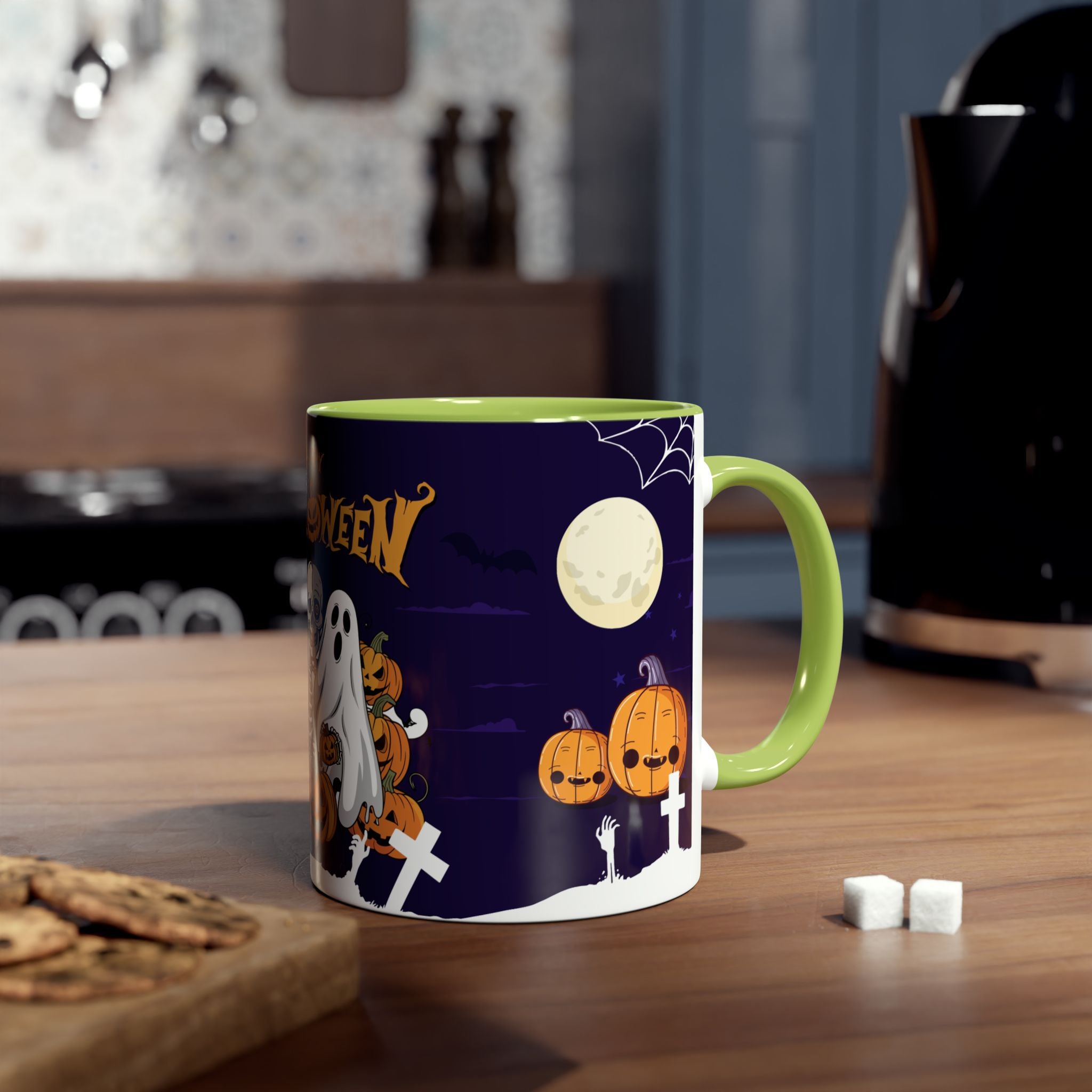 Halloween is Better with Skeleton | Two-Tone Coffee Mugs